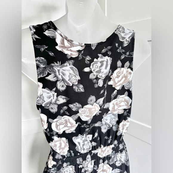 ARITZIA TALULA Roppongi Dress Floral Mini Dress Elastic Waist Black Size Small - Picture 7 of 14